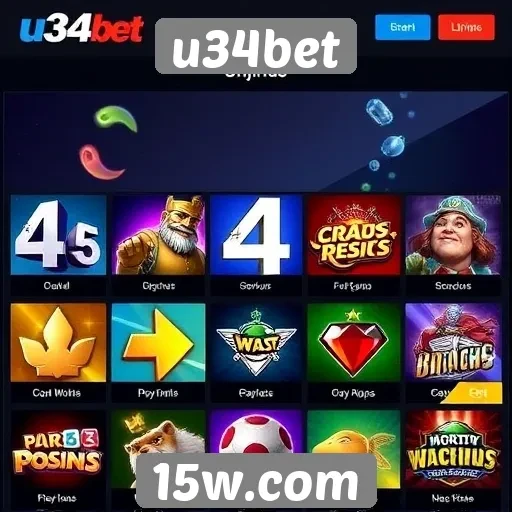 Comparativo de jogos disponíveis no u34bet